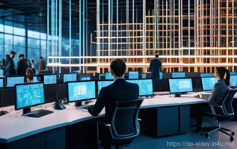 AI 개발 프로젝트 문제 해결 - **Prompt:** A diverse team of data scientists and engineers, appearing focused and collaborative, me...