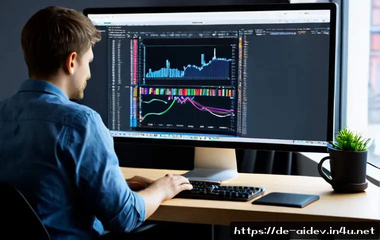Home 17 인공지능 개발 툴 사용법 - Photorealistic modern software developer workspace in Berlin, German professional using an AI develo...